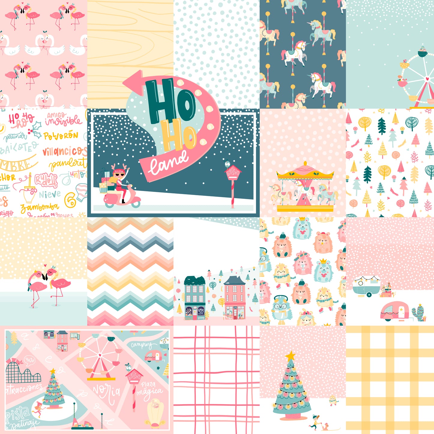 KIT 10 PAPELES HOHOLAND A DOBLE CARA 12X12" - HOHOLAND - SCRAPBOOKING