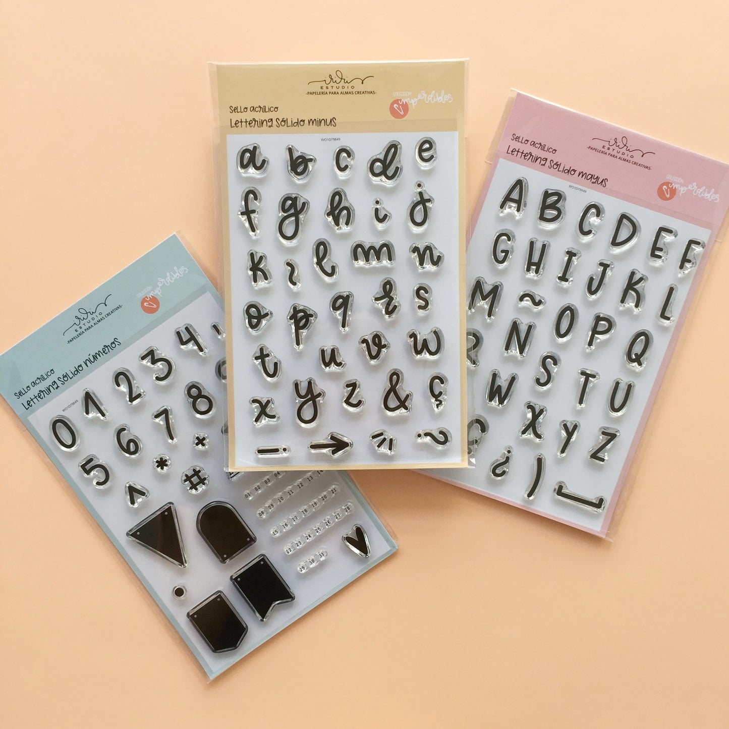 PACK 3 SELLOS LETTERING SÓLIDOS A6 - IMPERDIBLES - SCRAPBOOKING