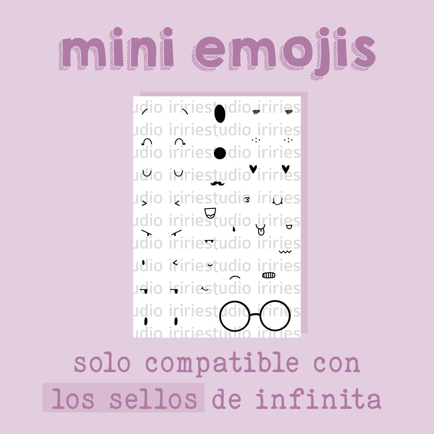 PACK MASCOTAS 1 (TROQUEL + SELLO MINI EMOJIS) - COL. INFINITA - SCRAPBOOKING