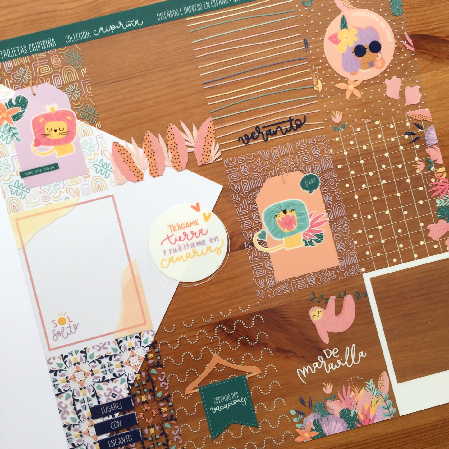 ACETATO TARJETAS CAIPIRIÑA - SCRAPBOOKING