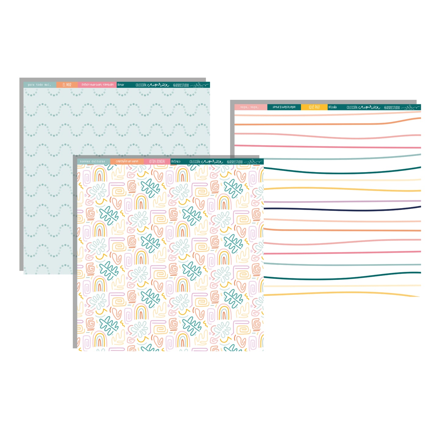 KIT 12 PAPELES CAIPIRIÑA - 12X12" 1 CARA - SCRAPBOOKING