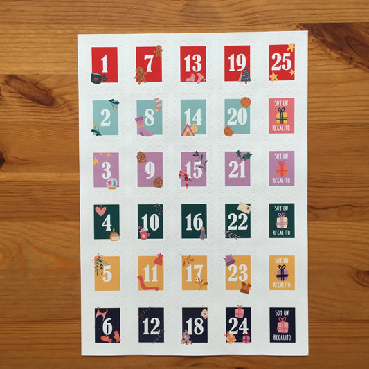 PEGATINAS ADVIENTO SELLO POSTAL - SCRAPBOOKING