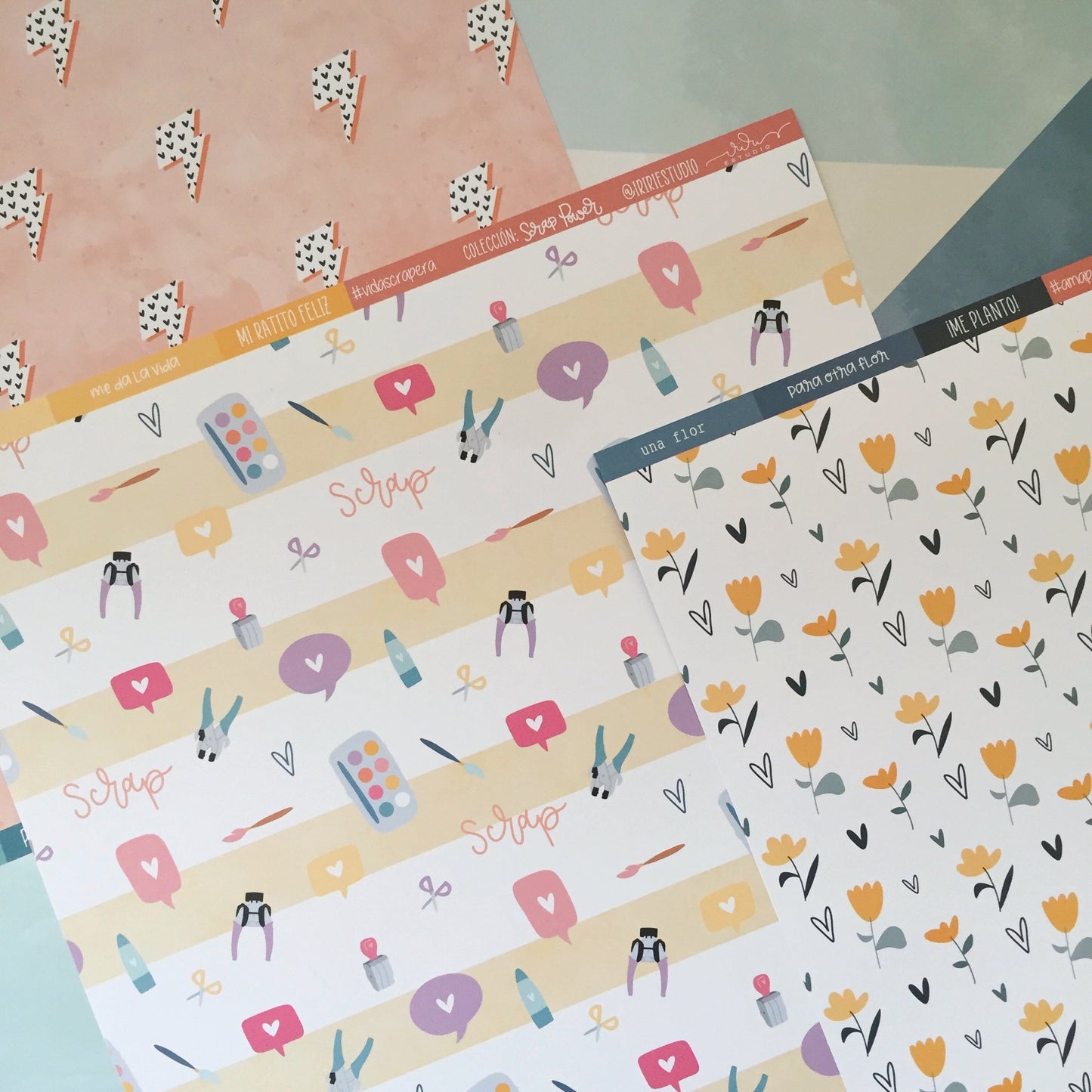 KIT 12 PAPELES SCRAP POWER 12X12" - REPO BAJO PEDIDO - SCRAPBOOKING