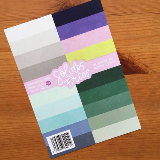 KIT 18 PAPELES SÓLIDOS FRÍOS EN 6X8" - COL. INFINITA - SCRAPBOOKING