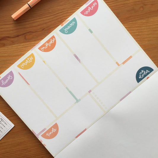 PLANIFICADOR DE MESA BUENAS VIBRAS - ORGANIZACIÓN - IMPERDIBLES - SCRAPBOOKING