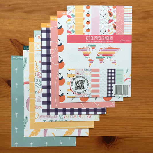 KIT 20 PAPELES MOGÁN 6X8" - SCRAPBOOKING