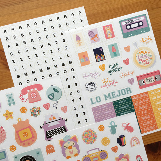 PEGATINAS RETRO - SCRAPBOOKING