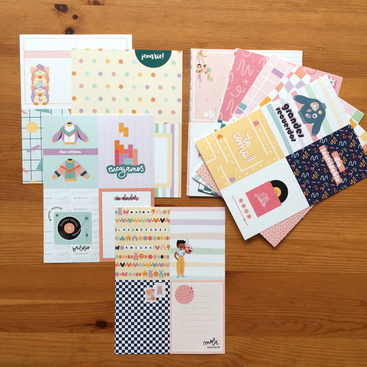 PACK 58 TARJETAS RETRO - REPO BAJO PEDIDO - SCRAPBOOKING