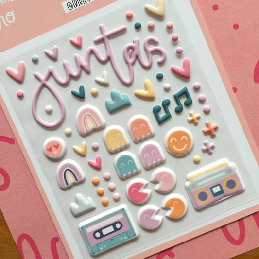 PEGATINAS PUFFY RETRO - SCRAPBOOKING