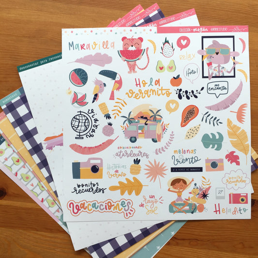 KIT 20 PAPELES MOGÁN 12X12" - COLEC. FÉNIX - REPO BAJO PEDIDO - SCRAPBOOKING