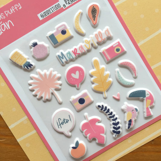 PEGATINAS PUFFY MOGÁN - COLEC. FÉNIX - SCRAPBOOKING