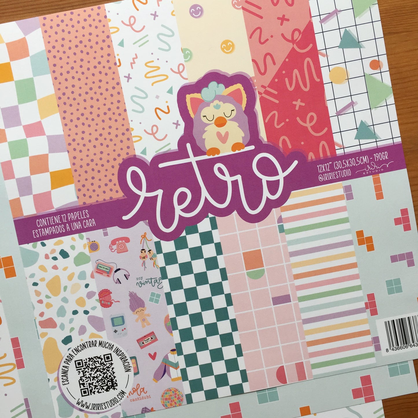 KIT 12 PAPELES RETRO - 12X12" 1 CARA - SCRAPBOOKING
