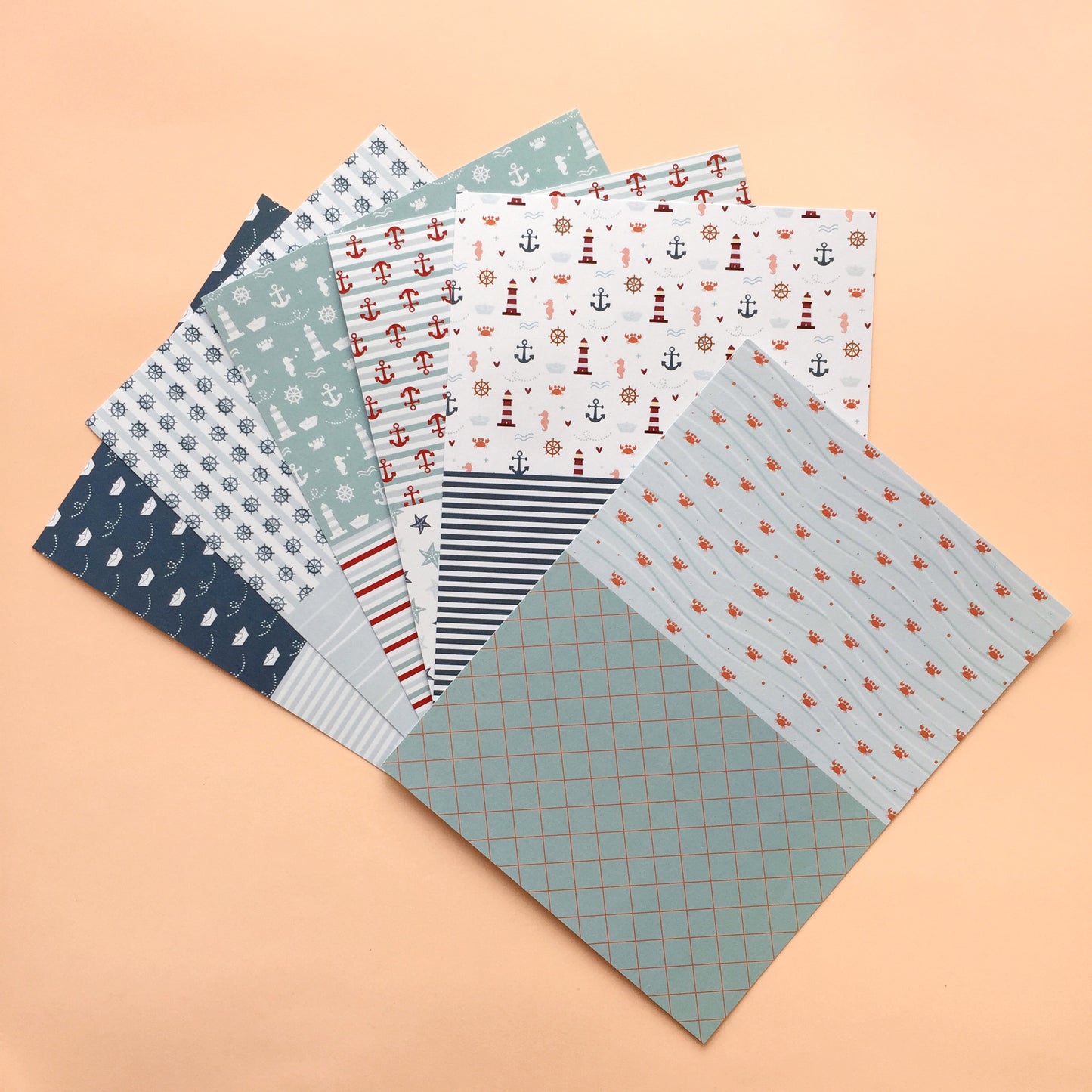MINI ESTAMPADOS MARINERO - BBC Y EVENTOS - COLEC. INFINITA - SCRAPBOOKING