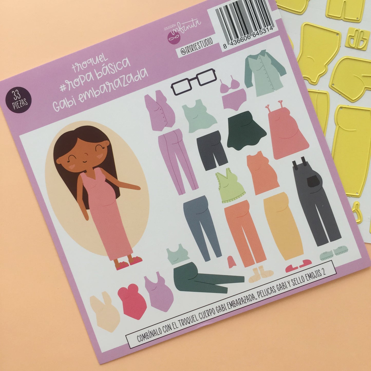 PACK GABI EMBARAZADA (2 TROQUELES + SELLO EMOJIS2) - COL. INFINITA - SCRAPBOOKING