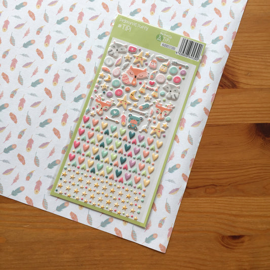 PEGATINAS PUFFY PEQUEÑO TIPI - SCRAPBOOKING