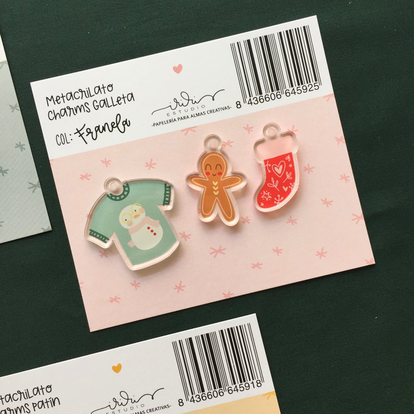 METACRILATO CHARMS GALLETA - FRANELA - SCRAPBOOKING