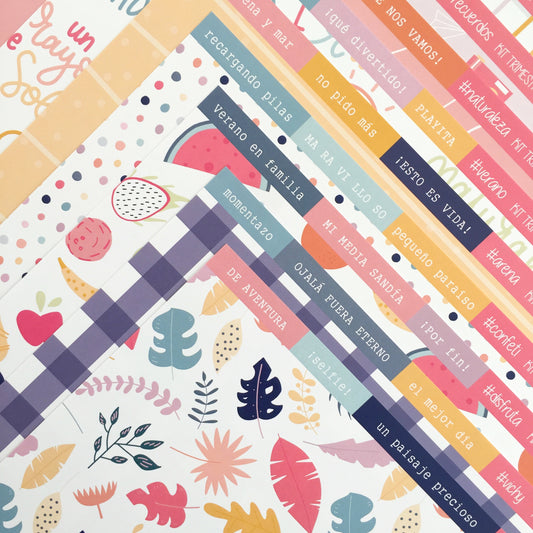 BLOC 24 PAPELES MOGÁN 12X12" - SCRAPBOOKING