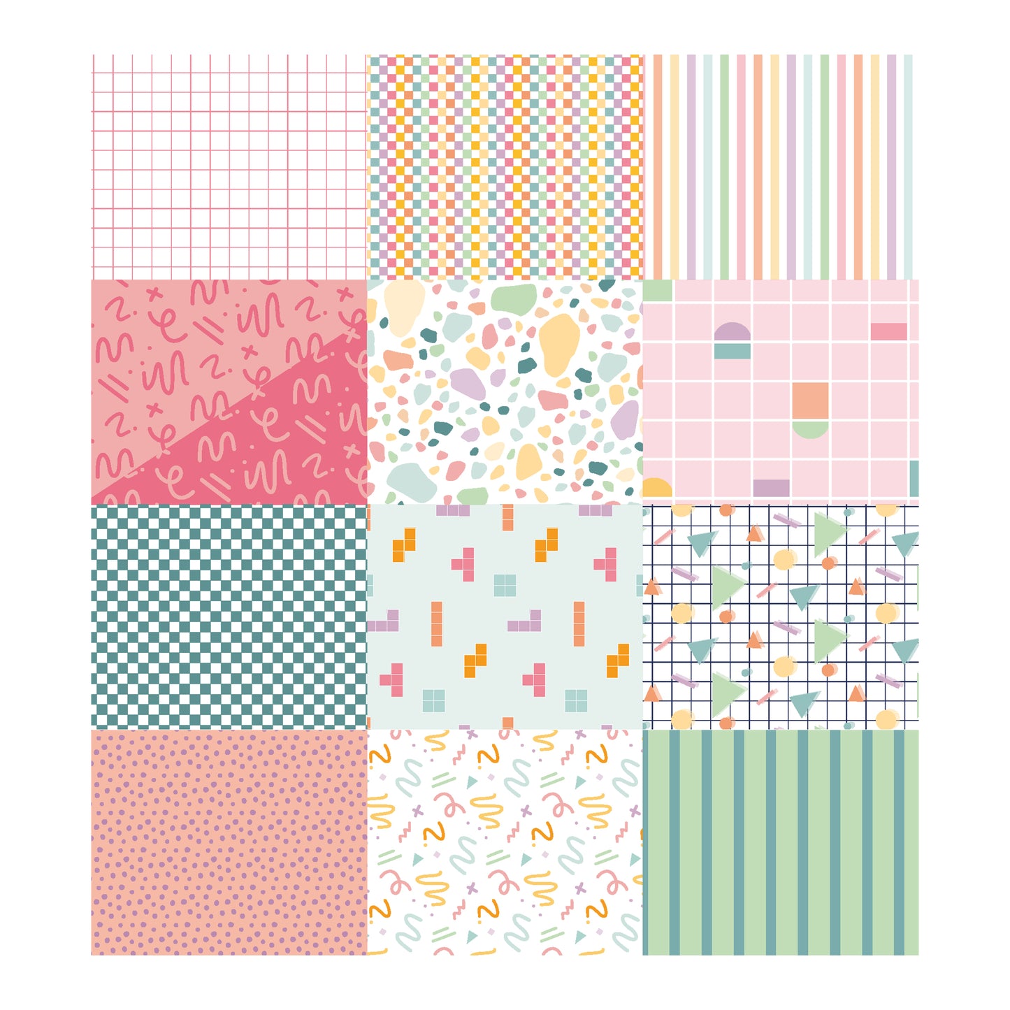 MINI ESTAMPADOS RETRO - COLEC. INFINITA - SCRAPBOOKING