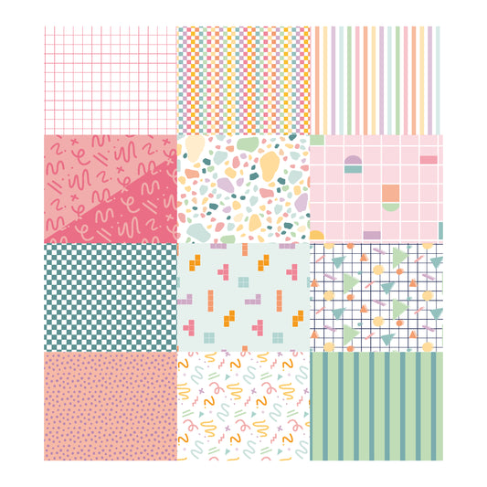 PAPELES MINI ESTAMPADOS RETRO - COLEC. INFINITA - SCRAPBOOKING