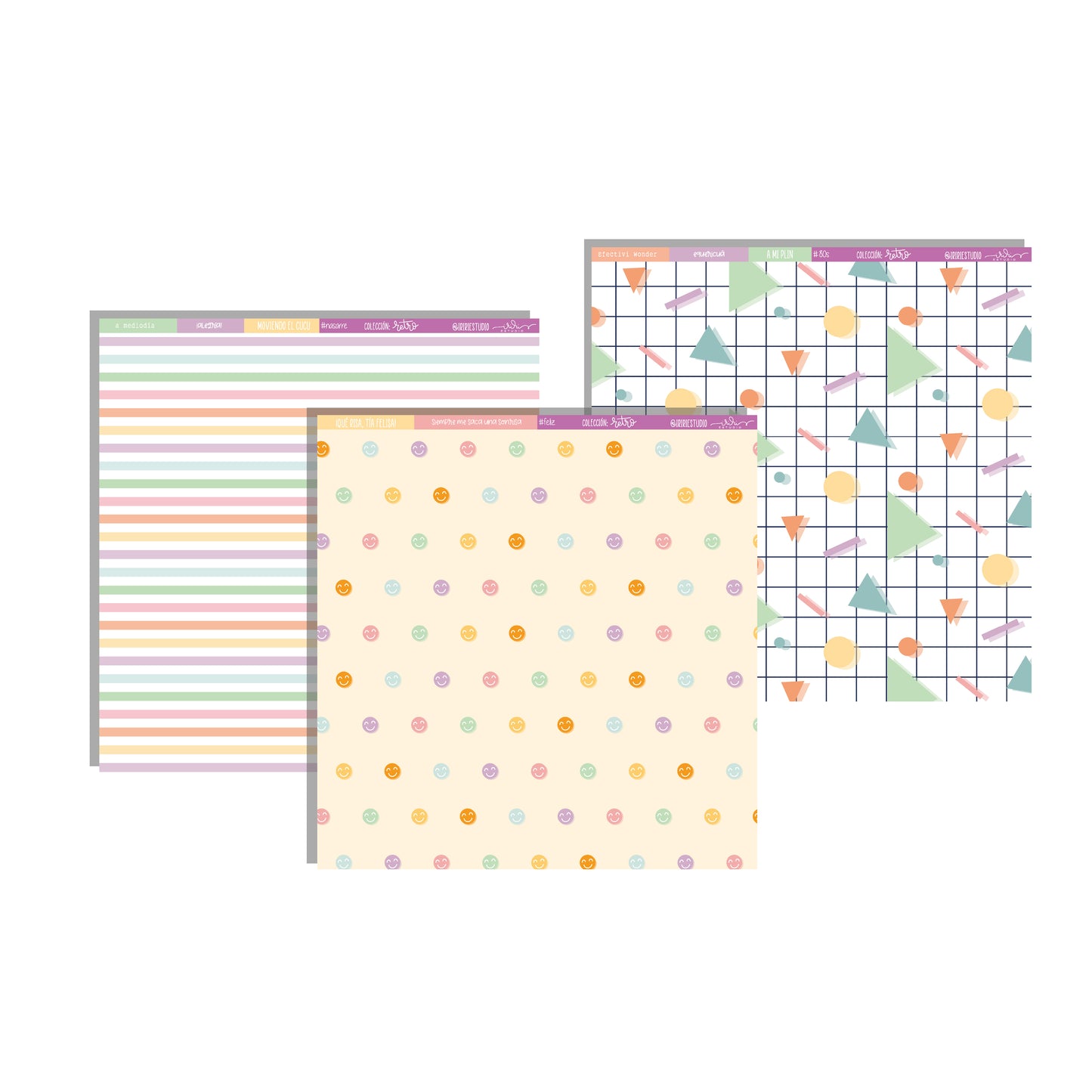 KIT 12 PAPELES RETRO - 12X12" 1 CARA - SCRAPBOOKING