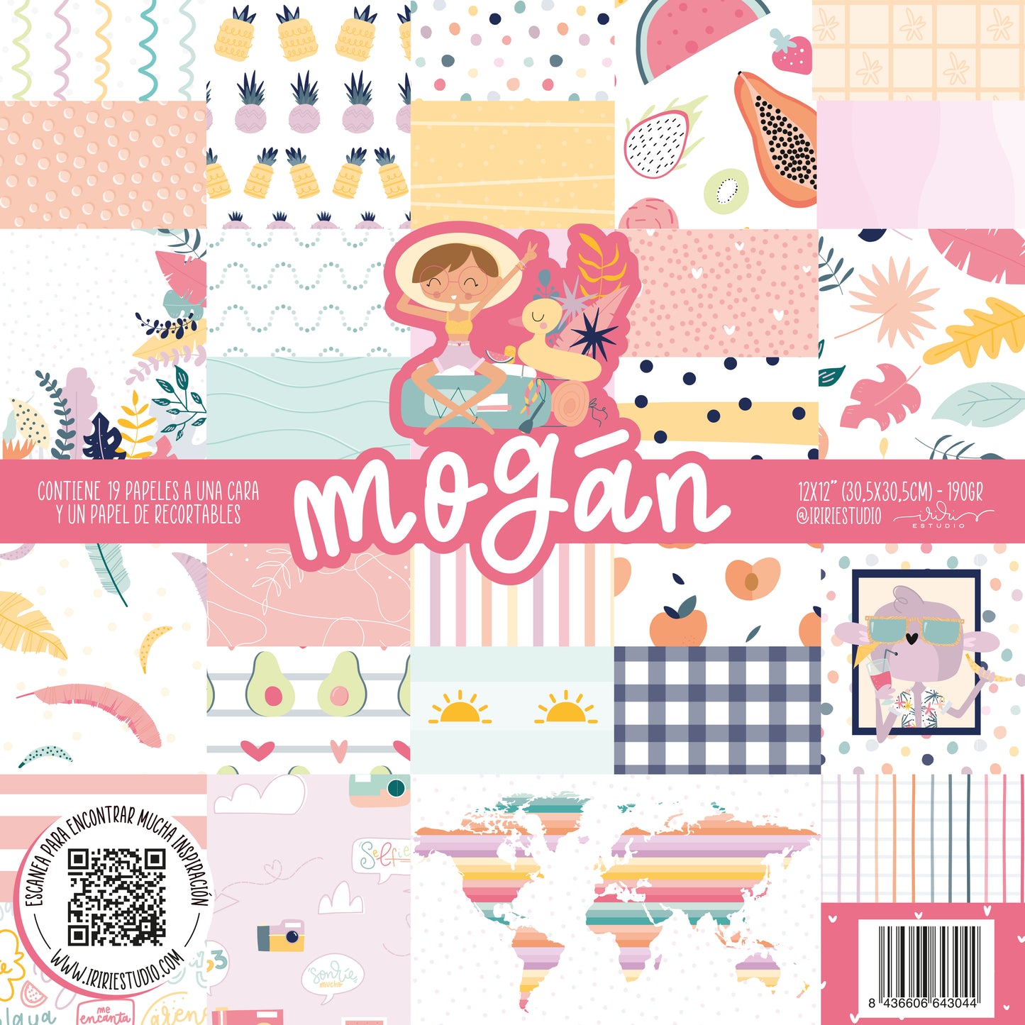 KIT 20 PAPELES MOGÁN 12X12" - COLEC. FÉNIX - REPO BAJO PEDIDO - SCRAPBOOKING