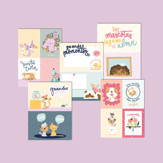 PACK TARJETAS MASCOTAS - GUAYEDRA - SCRAPBOOKING