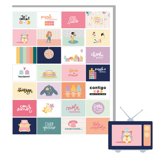 RECORTABLES TELEVISOR RETRO - (NO SON DIE CUTS ) - SCRAPBOOKING