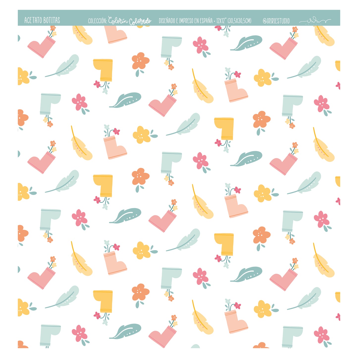 ACETATO BOTITAS - COLORÍN COLORADO - SCRAPBOOKING