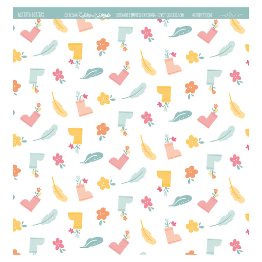 ACETATO BOTITAS - COLORÍN COLORADO - SCRAPBOOKING