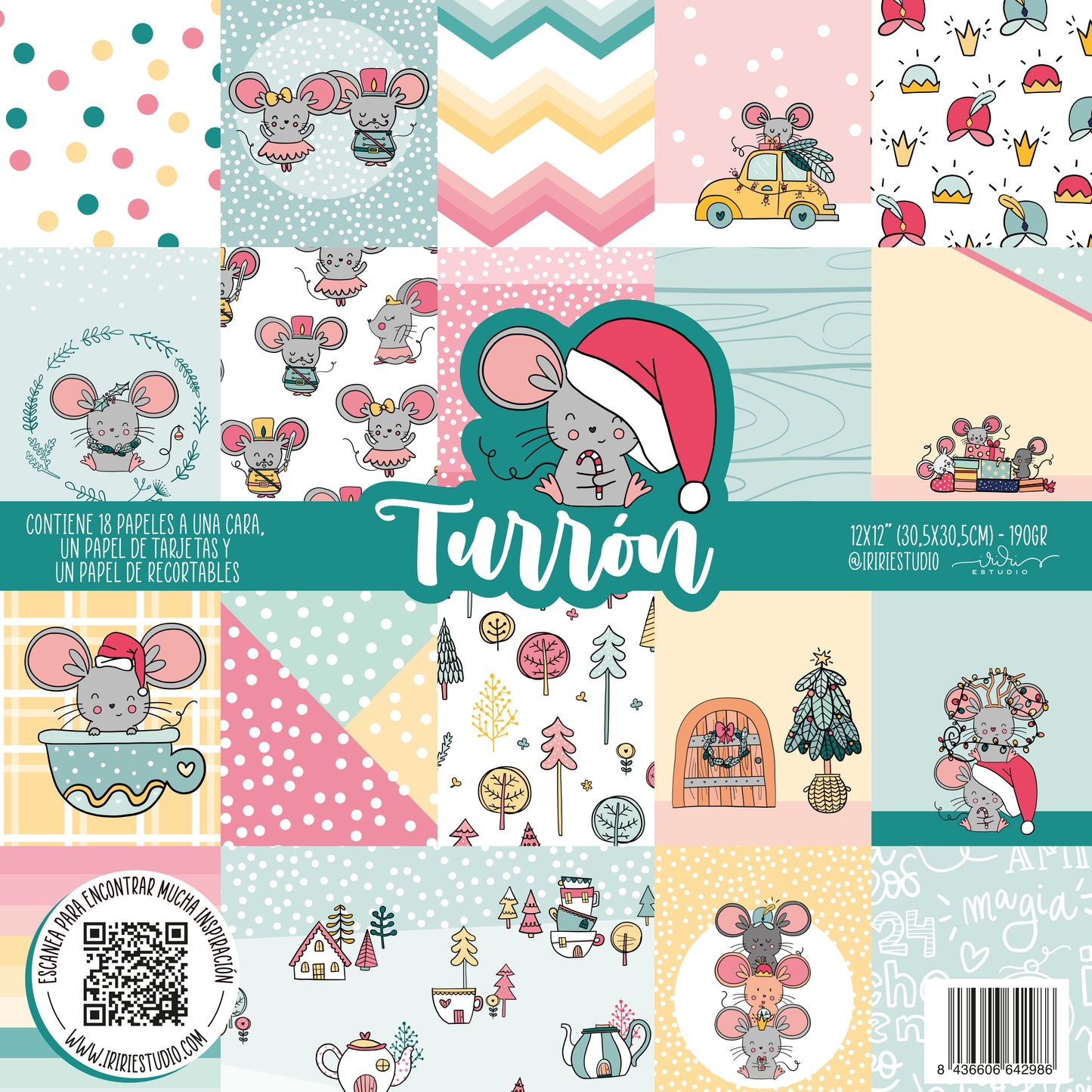 KIT 20 PAPELES TURRÓN 12X12" - REPO BAJO PEDIDO - SCRAPBOOKING