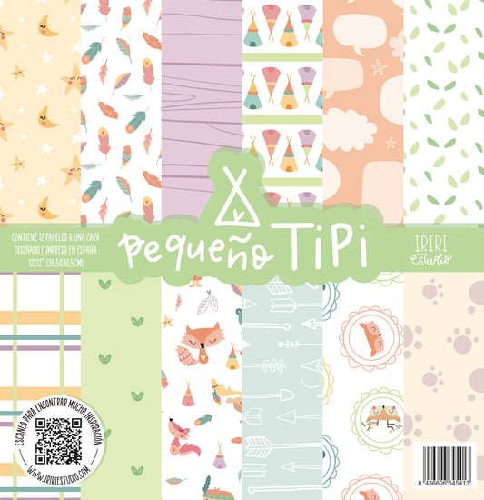 KIT 12 PAPELES PEQUEÑO TIPI - 12X12" 1 CARA - SCRAPBOOKING