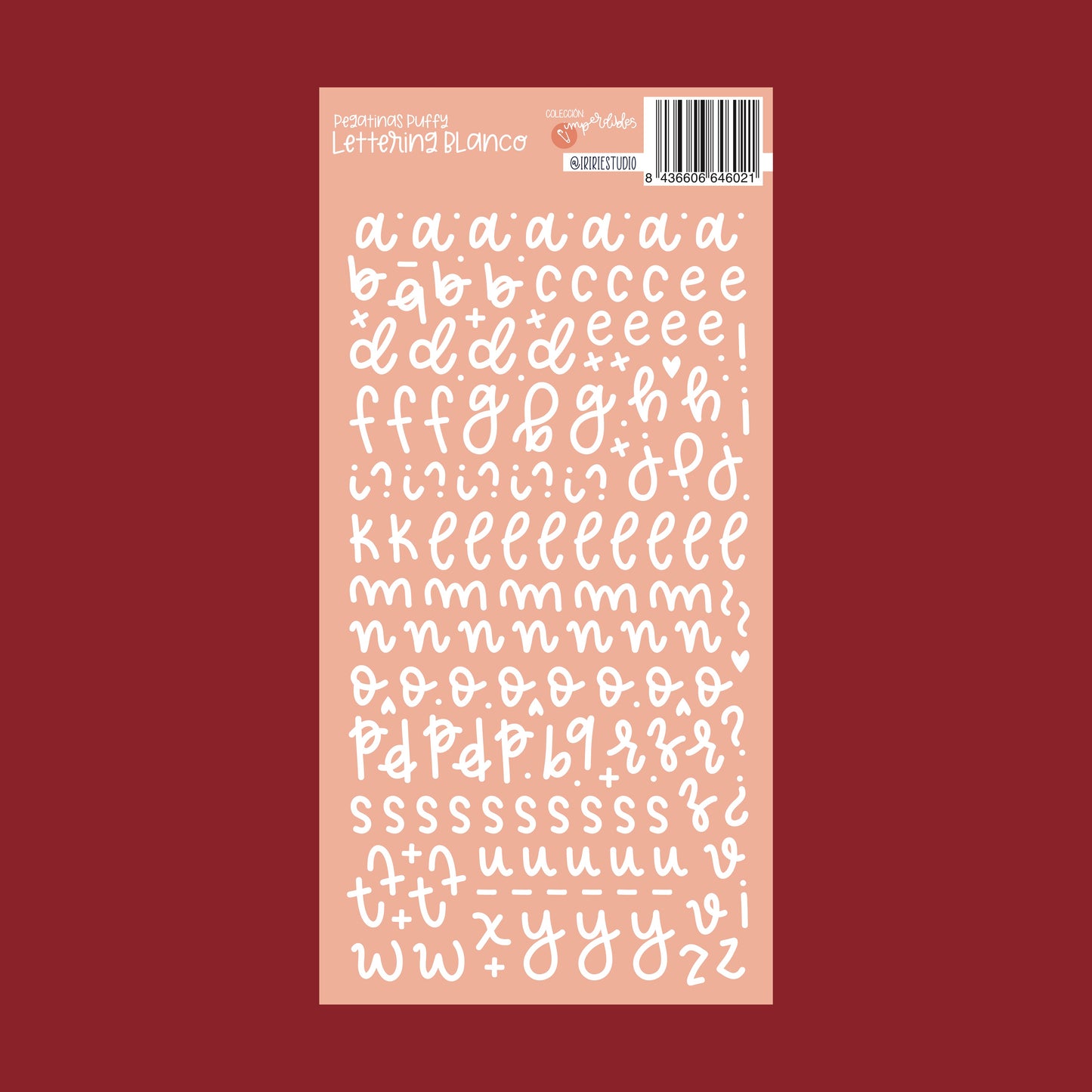 RESERVA PEGATINAS PUFFY LETTERING BLANCO - FRANELA - IMPERDIBLES - SCRAPBOOKING