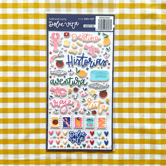 PEGATINAS PUFFY DOLCE VITA - SCRAPBOOKING