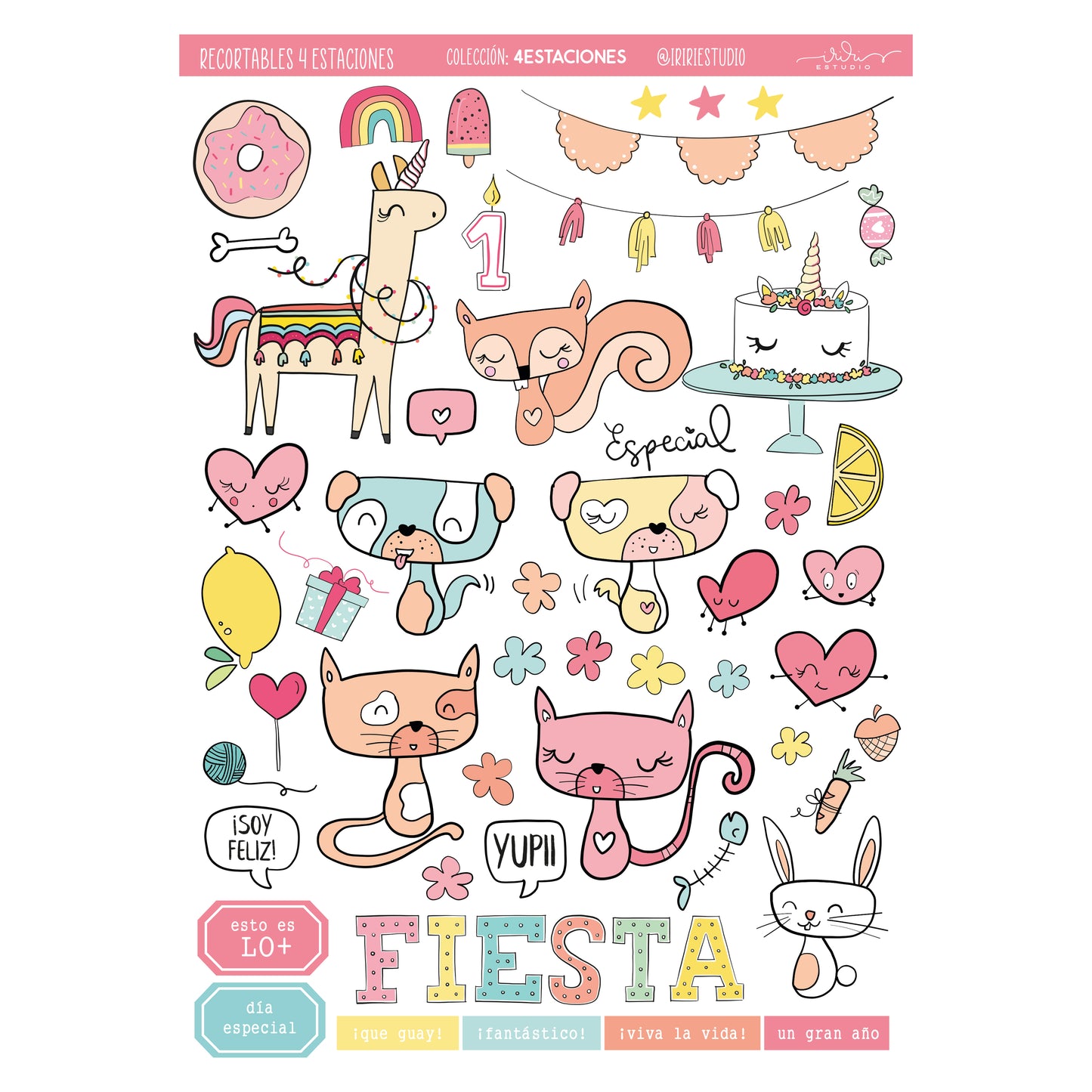 RECORTABLES 4 ESTACIONES - (NO SON DIE CUTS ) - REPO BAJO PEDIDO - SCRAPBOOKING