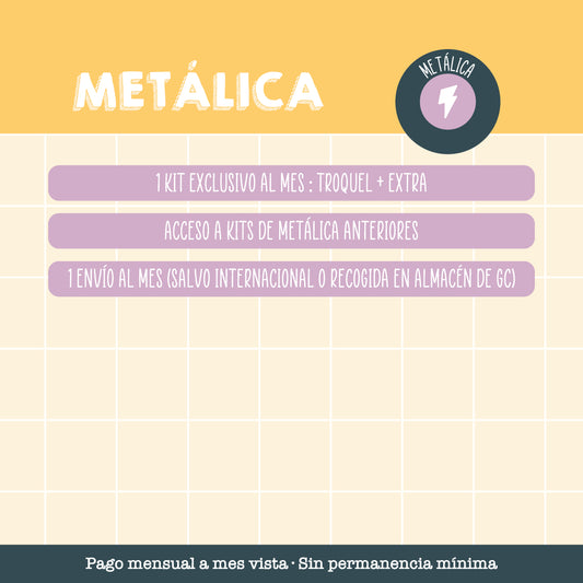 SUSCRIPCIÓN METÁLICA - SUSCRIPCIÓN DE PAGO MENSUAL - SCRAPBOOKING