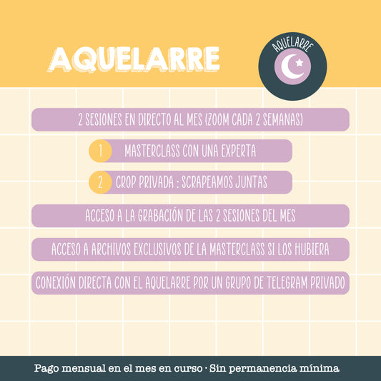 AQUELARRE - SUSCRIPCIÓN MENSUAL - SCRAPBOOKING