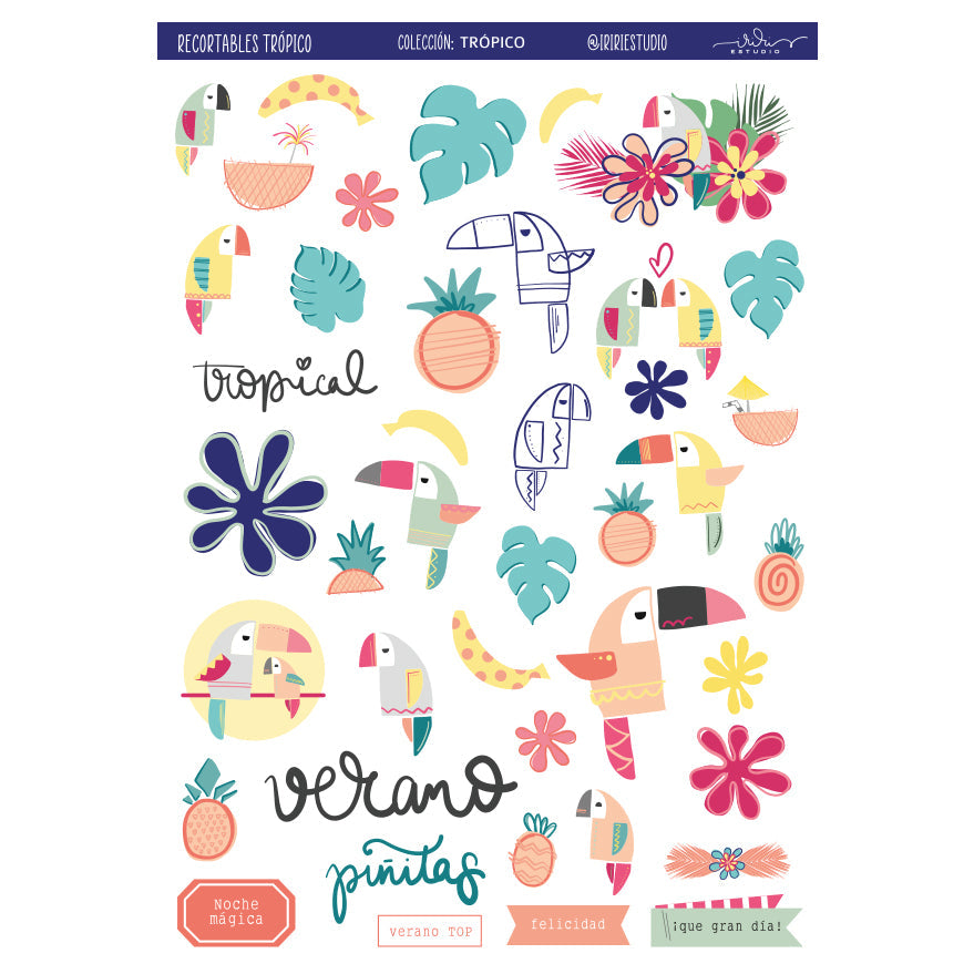 RECORTABLES TRÓPICO - (NO SON DIE CUTS ) - SCRAPBOOKING