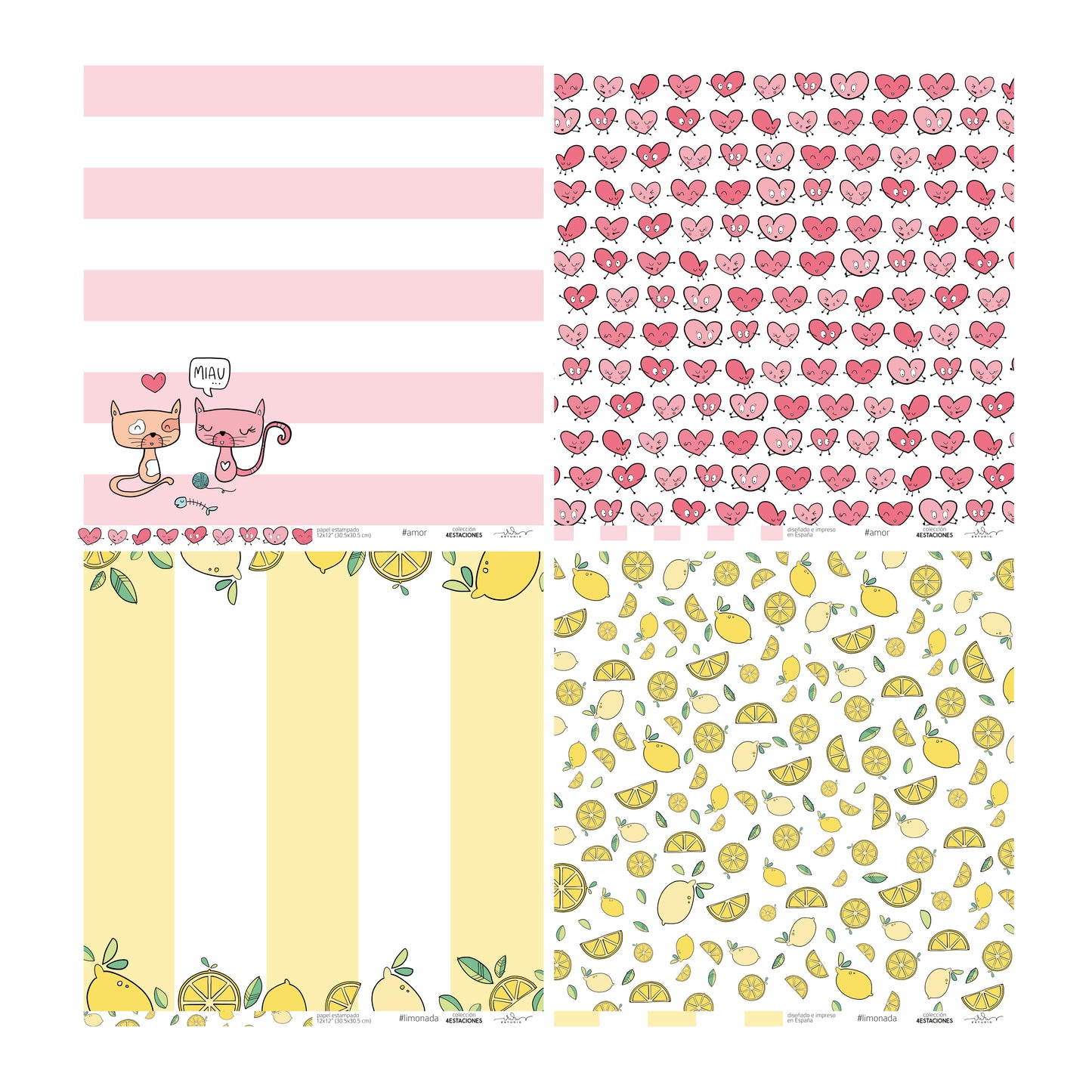 KIT 20 PAPELES 4 ESTACIONES 12X12" - REPO BAJO PEDIDO - SCRAPBOOKING
