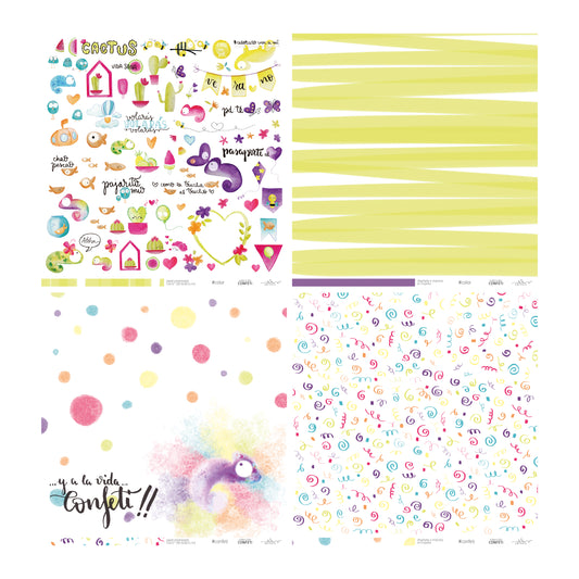 KIT 20 PAPELES CONFETI 12X12" - REPO BAJO PEDIDO - SCRAPBOOKING