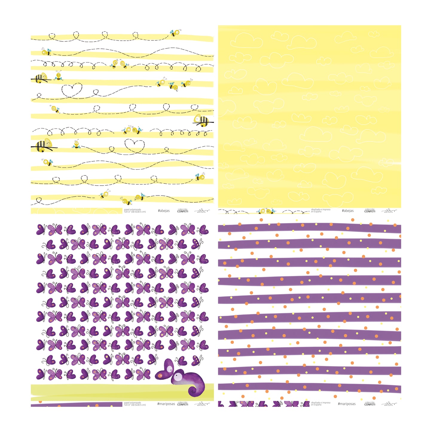 KIT 20 PAPELES CONFETI 12X12" - REPO BAJO PEDIDO - SCRAPBOOKING