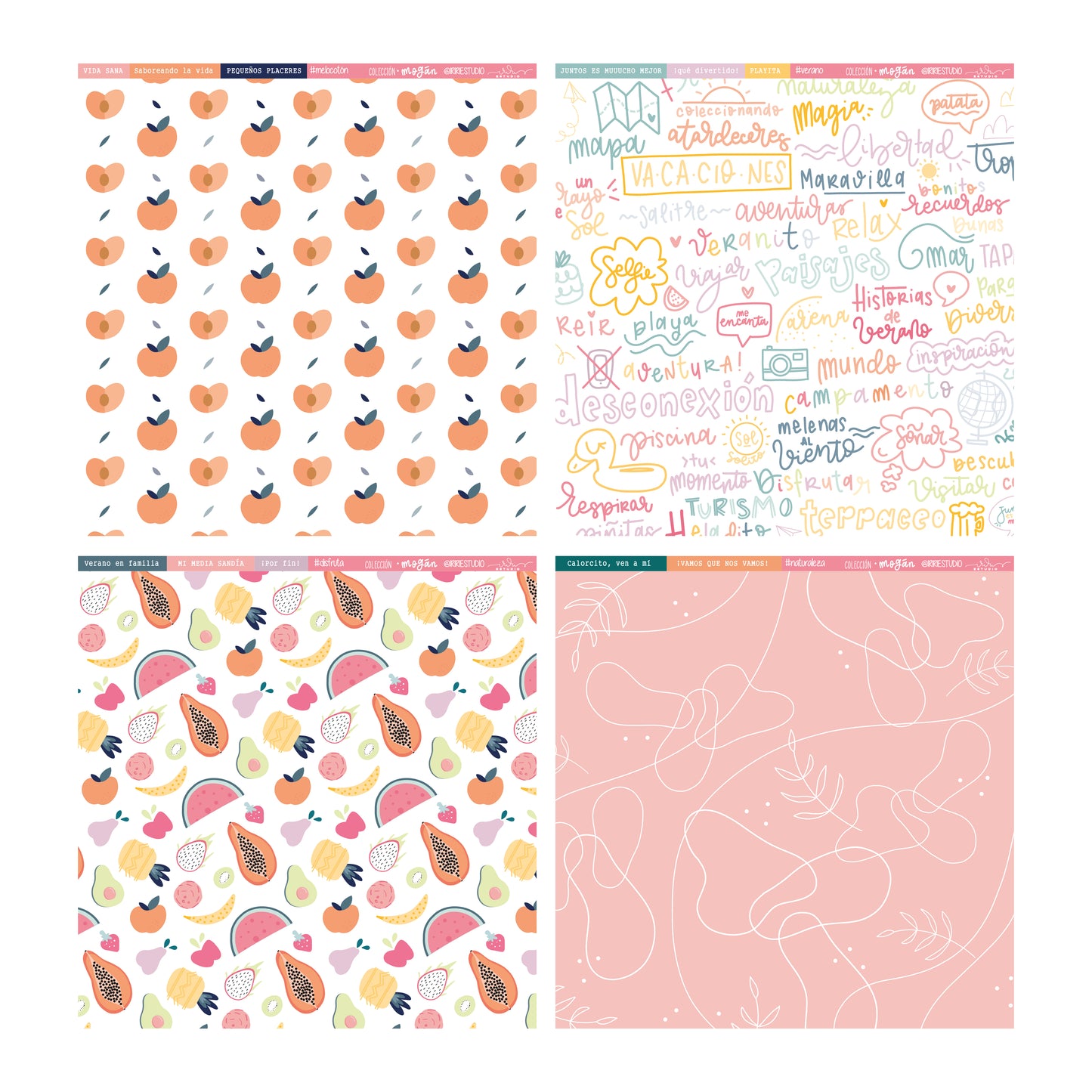 KIT 20 PAPELES MOGÁN 12X12" - COLEC. FÉNIX - REPO BAJO PEDIDO - SCRAPBOOKING