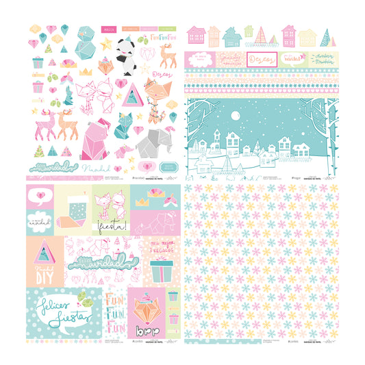 KIT 20 PAPELES NAVIDAD DE PAPEL 12X12" - REPO BAJO PEDIDO - SCRAPBOOKING