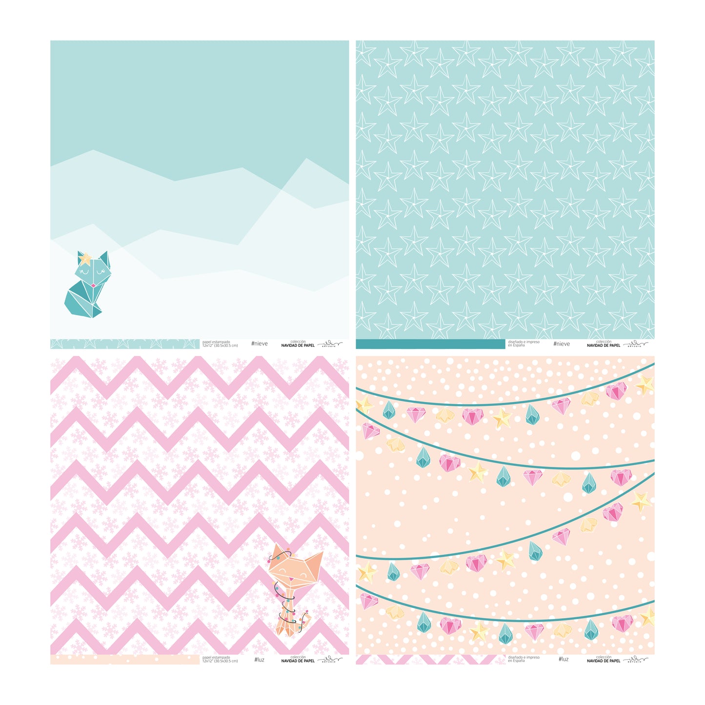 KIT 20 PAPELES NAVIDAD DE PAPEL 12X12" - REPO BAJO PEDIDO - SCRAPBOOKING