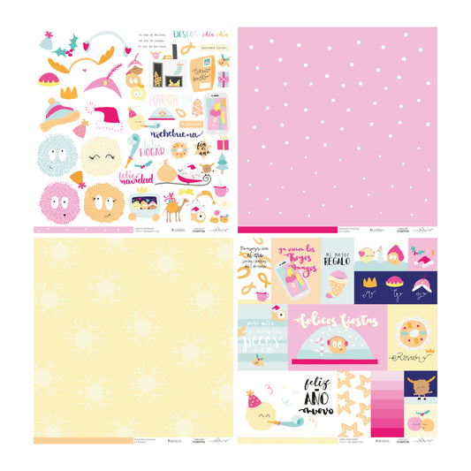 KIT 20 PAPELES POMPÓN 12X12" - REPO BAJO PEDIDO - SCRAPBOOKING