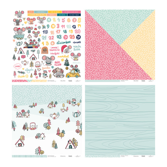 KIT 20 PAPELES TURRÓN 12X12" - REPO BAJO PEDIDO - SCRAPBOOKING