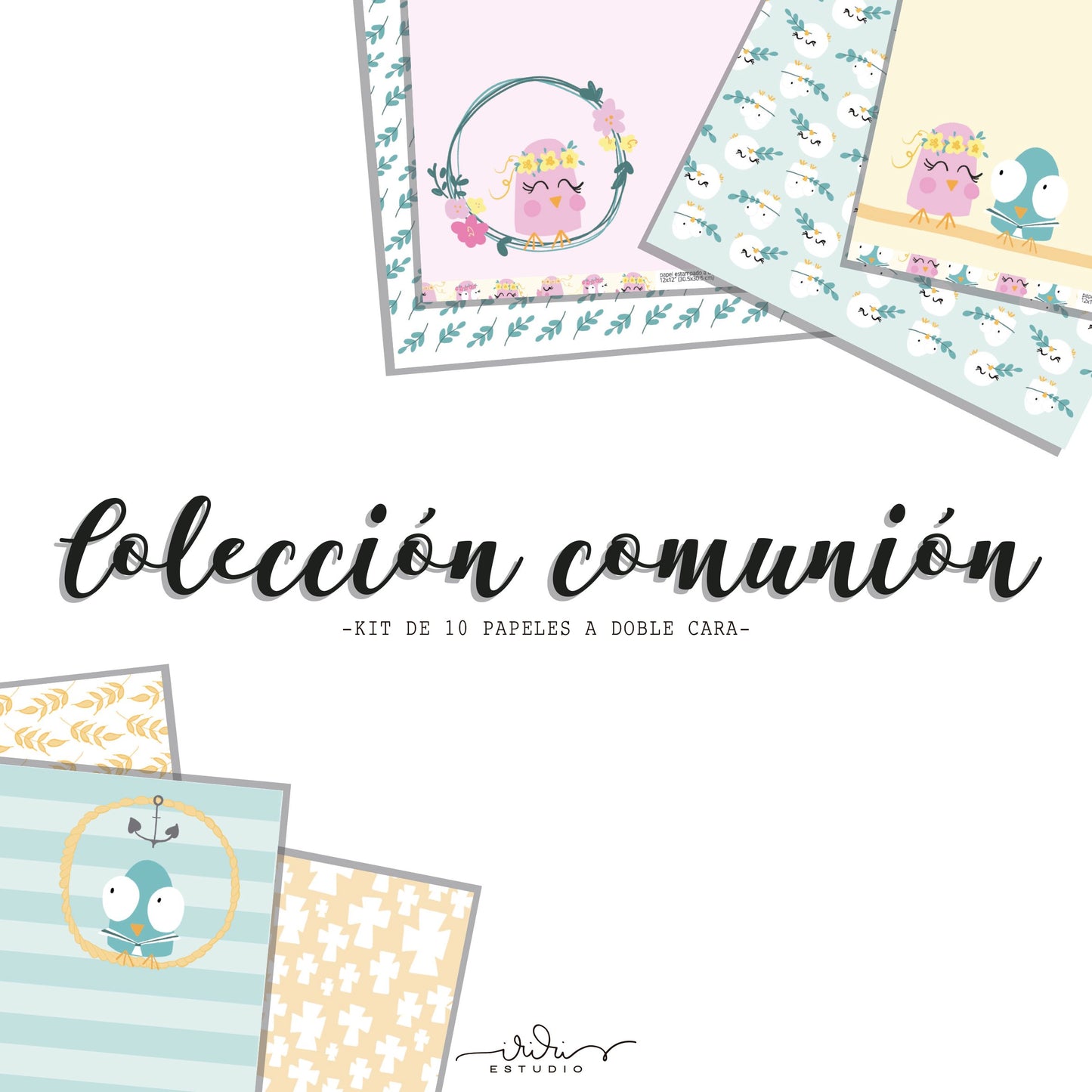 KIT 10 PAPELES COMUNIÓN - SCRAPBOOKING