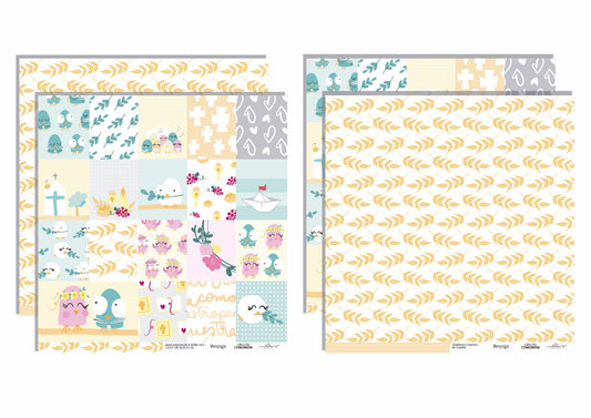 KIT 10 PAPELES COMUNIÓN - SCRAPBOOKING