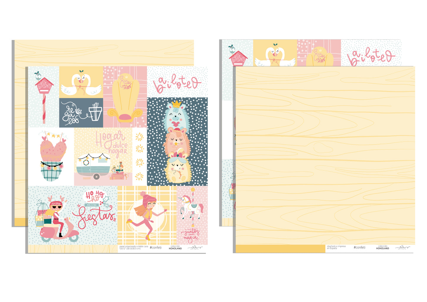 KIT 10 PAPELES HOHOLAND A DOBLE CARA 12X12" - HOHOLAND - SCRAPBOOKING