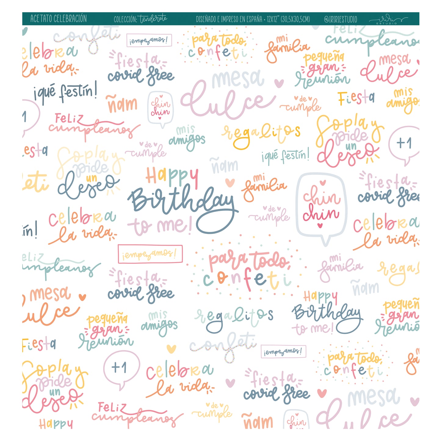 ACETATO CELEBRACIÓN - TENDERETE - REPO BAJO PEDIDO - SCRAPBOOKING