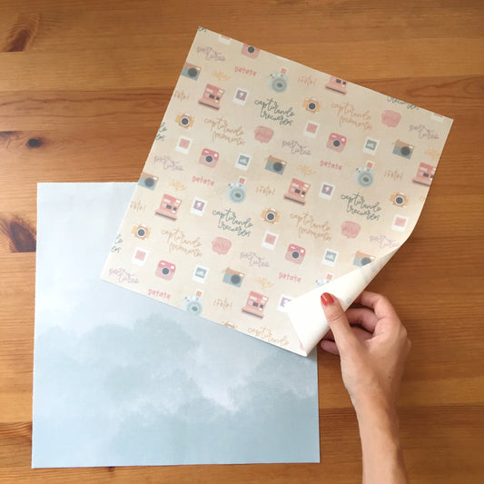 PACK 2 TELAS DE ENCUADERNAR SELFIE - SCRAP POWER - REPO BAJO PEDIDO - SCRAPBOOKING